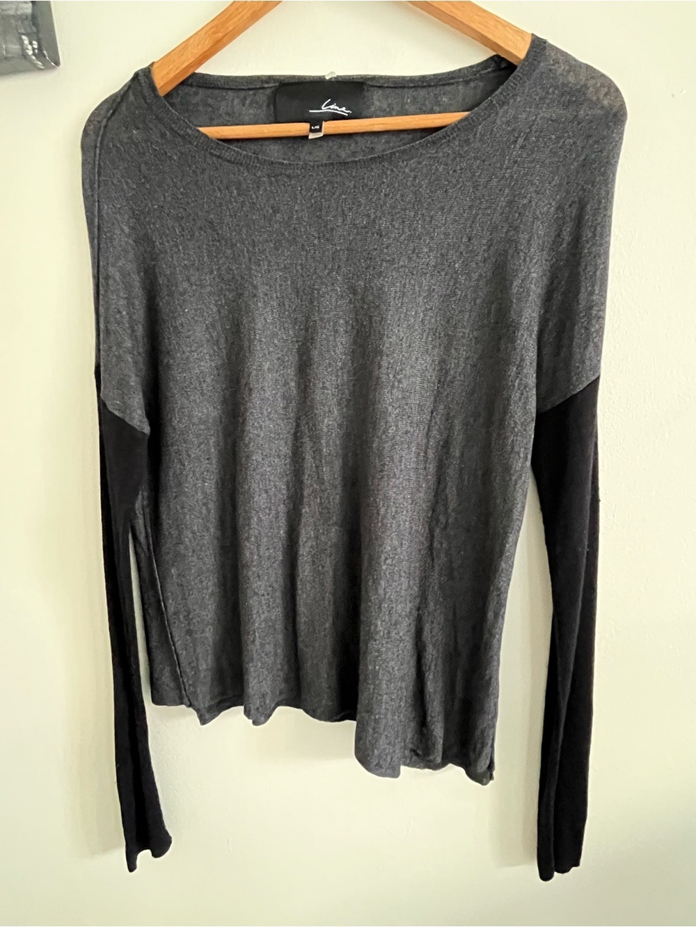 LINE Cashmere Blend Knitwear Sweater Gray Lightweight- Large PTP 22 inch - Picture 3 of 9
